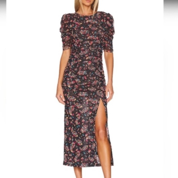 Free People Briella Ruched Midi-Dress